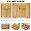 Bamboo drawer organizer – Expandable cutlery tray – Eco-friendly kitchen storage – 8 compartments – Versatile fit