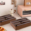Bamboo kitchen wrap dispenser – Foil and cling film cutter – Eco-friendly storage solution – 12 x 5 x 4 in