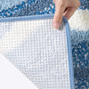 Bath mat – Plush microfiber blend – Seaside footprint design – Non-slip for safety – Coastal bathroom decor