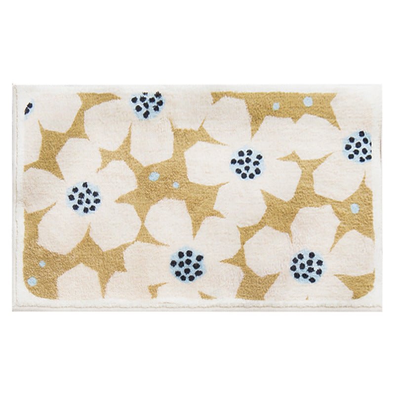 Bath mat – Quick-drying polyester – Retro flower design – Non-slip and vibrant colors – Available in multiple sizes