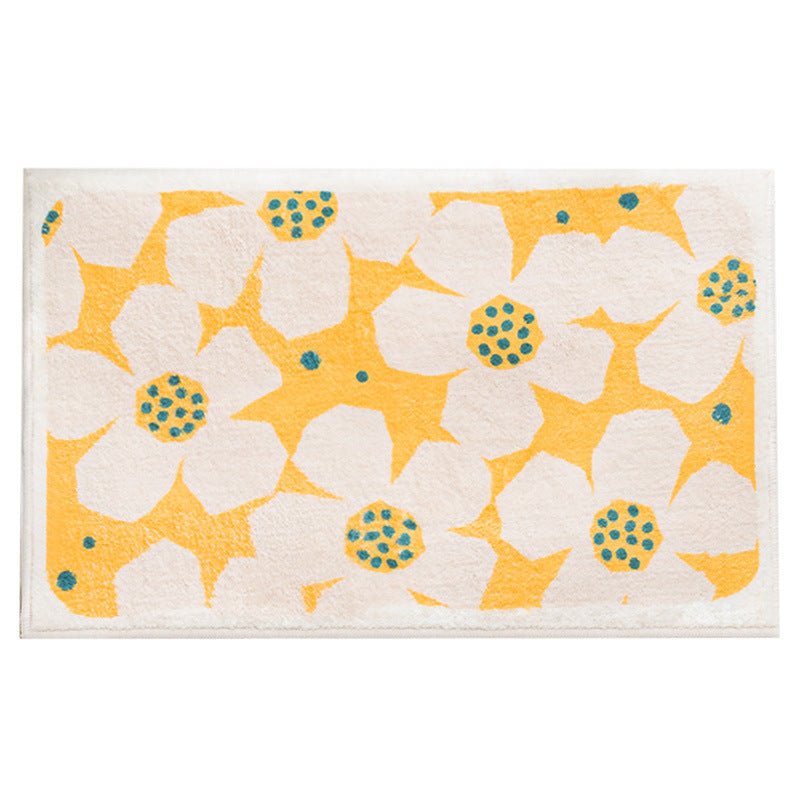 Bath mat – Quick-drying polyester – Retro flower design – Non-slip and vibrant colors – Available in multiple sizes