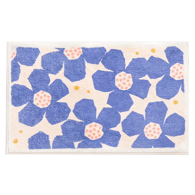 Bath mat – Quick-drying polyester – Retro flower design – Non-slip and vibrant colors – Available in multiple sizes