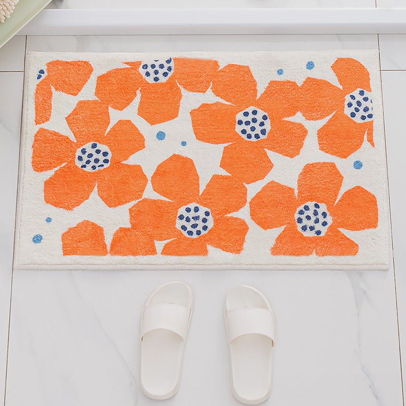 Bath mat – Quick-drying polyester – Retro flower design – Non-slip and vibrant colors – Available in multiple sizes