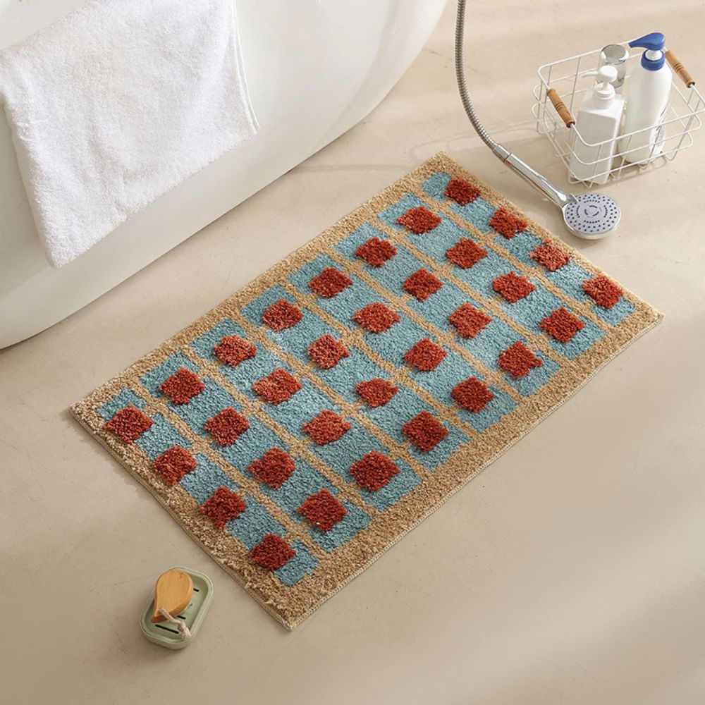 Bath mat – Soft-touch fabric – Non-slip design – Moroccan pattern – 31.5 x 19.7 in
