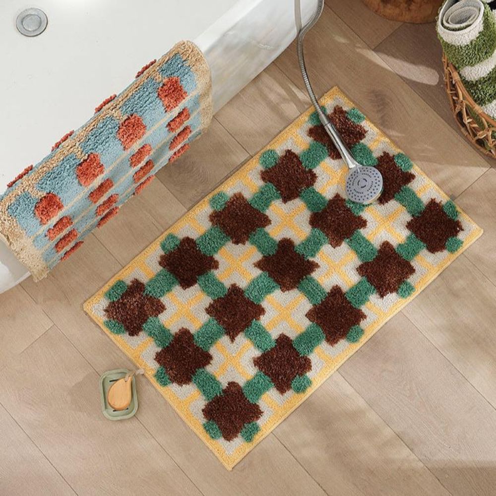 Bath mat – Soft-touch fabric – Non-slip design – Moroccan pattern – 31.5 x 19.7 in