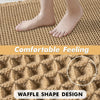 Bath mat – Soft polyester – Modern waffle design – Non-slip and absorbent – 17 x 24 in