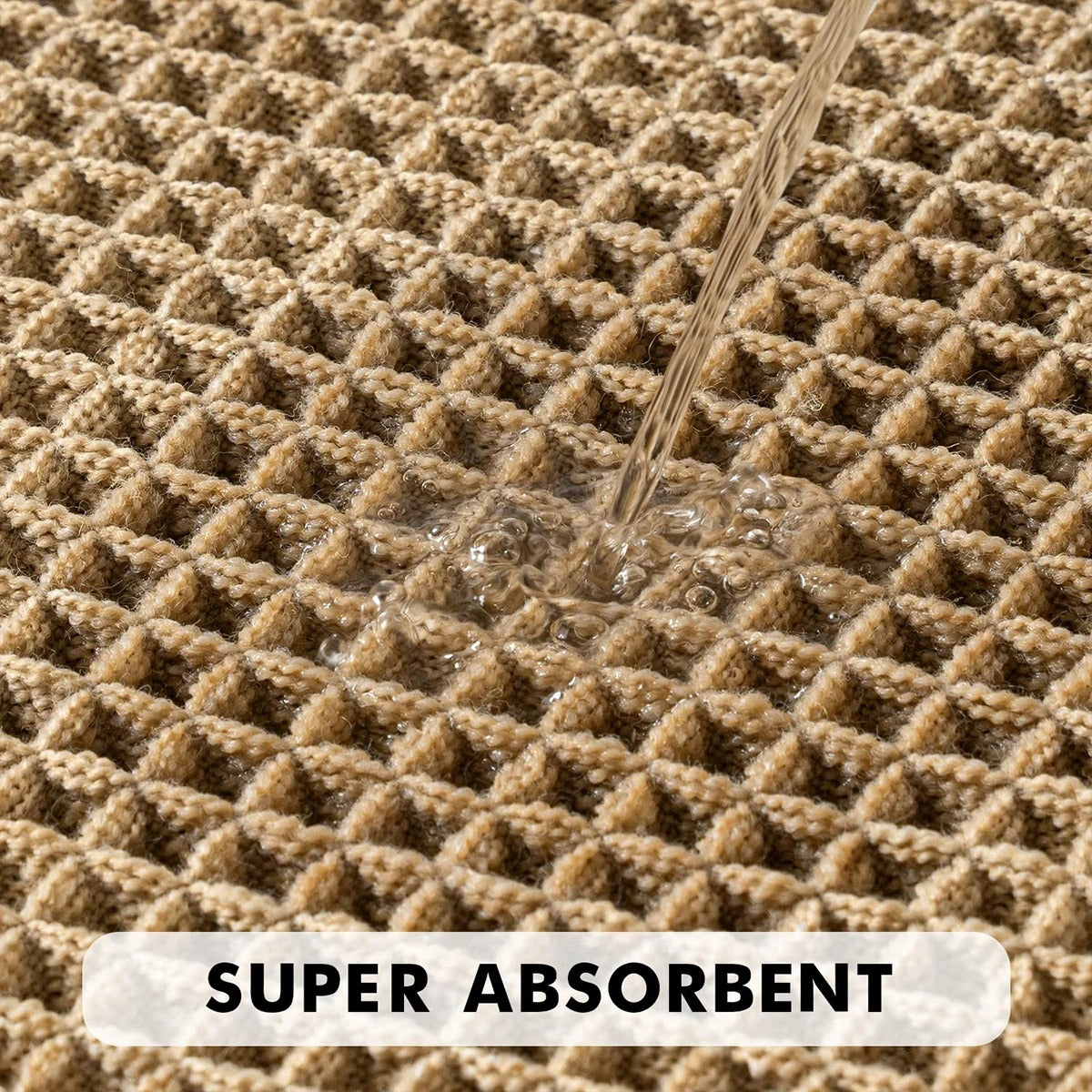 Bath mat – Soft polyester – Modern waffle design – Non-slip and absorbent – 17 x 24 in