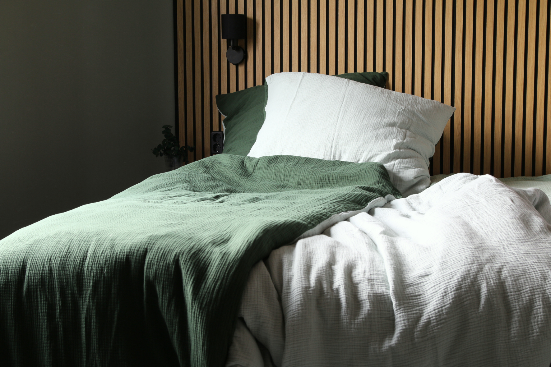 Mousseline bedding set – 100% organic cotton – Soft and breathable – Two-tone design – Luxurious duvet covers