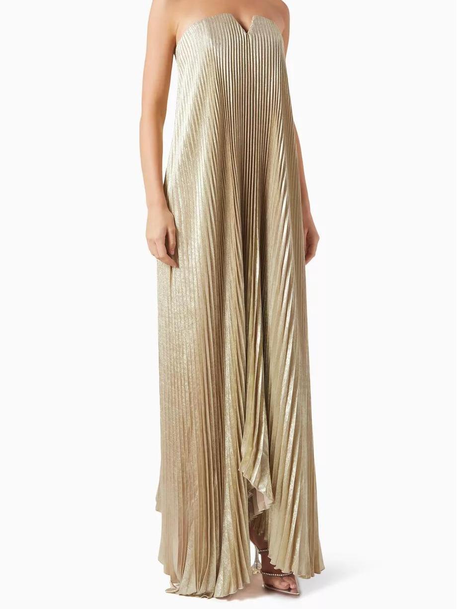 Black Tie Strapless Gown