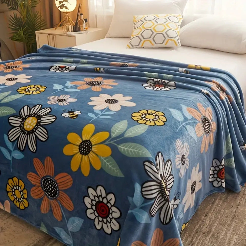 Bloombee Retro Floral Soft Blanket