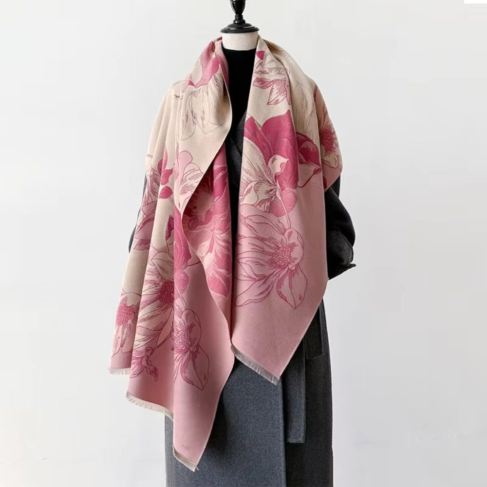 Fashion Bloom Reversible Floral Shawl