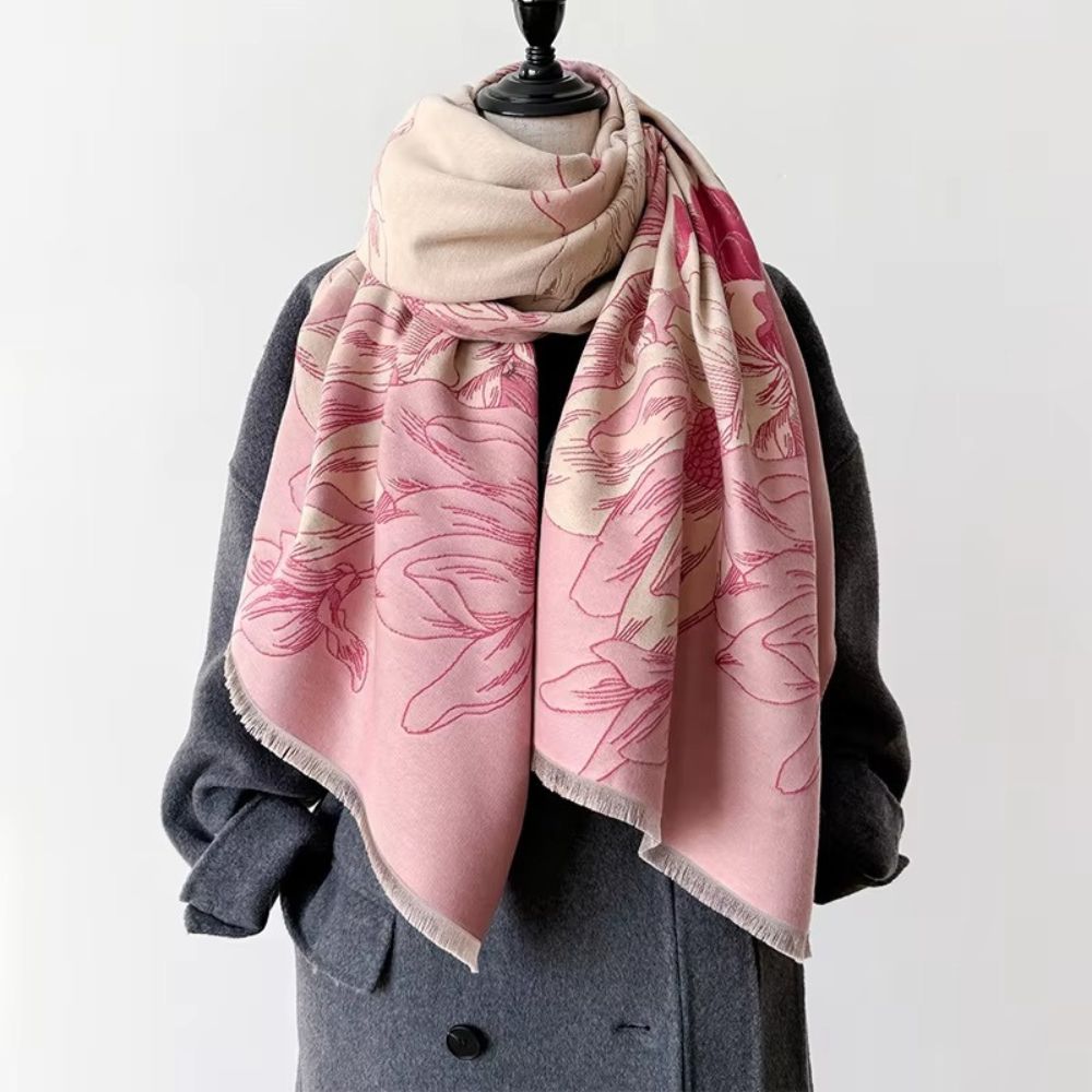 Fashion Bloom Reversible Floral Shawl