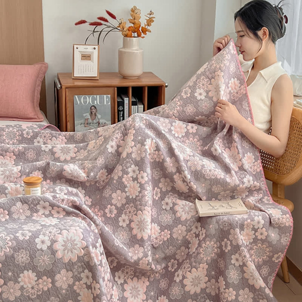 Reverie Floral Cotton Gauze Blanket
