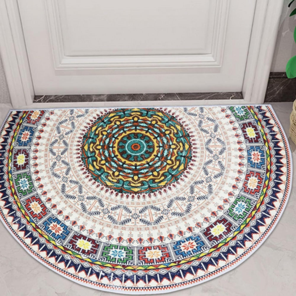 Bohemian Half Round Mandala Rug