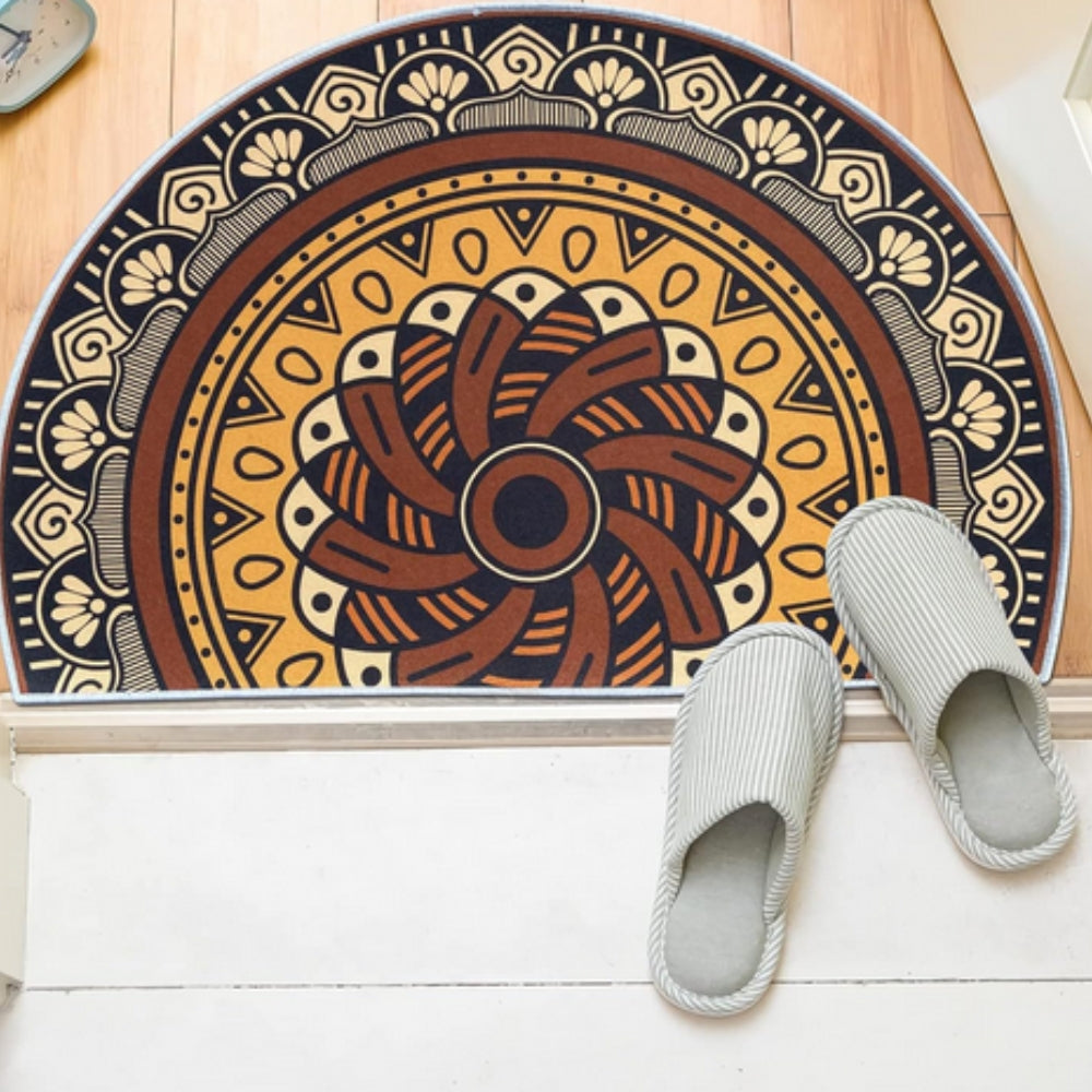 Bohemian Half Round Mandala Rug