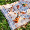 Bohemian Picnic Mat - Soft Cotton Blend Outdoor Picnic Blanket with Tassels, Versatile for Camping and Home Decor