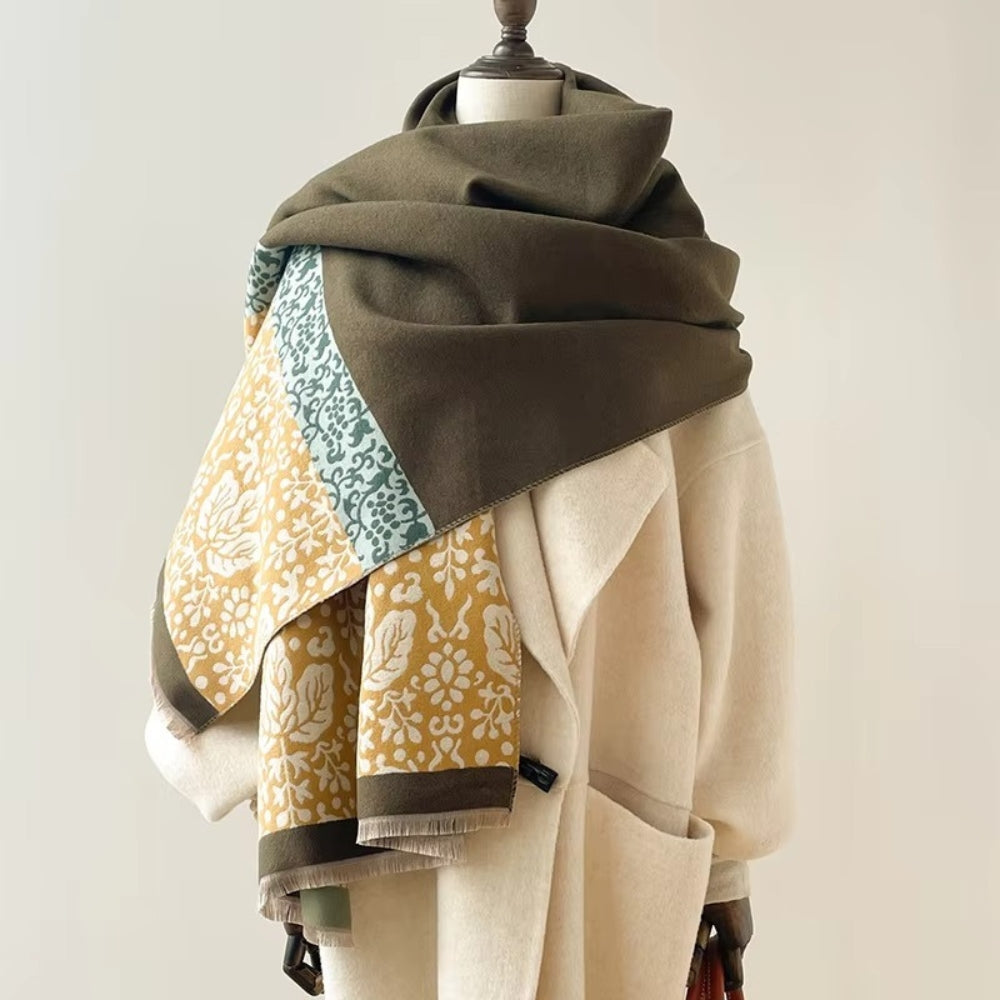 Boho Ethnic Floral Edge Scarf