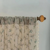 Boho Floral Lace Curtains for Living Room, Semi-Blackout, UV Resistant, Beige Fringe