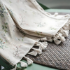 Boho Floral Lace Curtains for Living Room, Semi-Blackout, UV Resistant, Beige Fringe