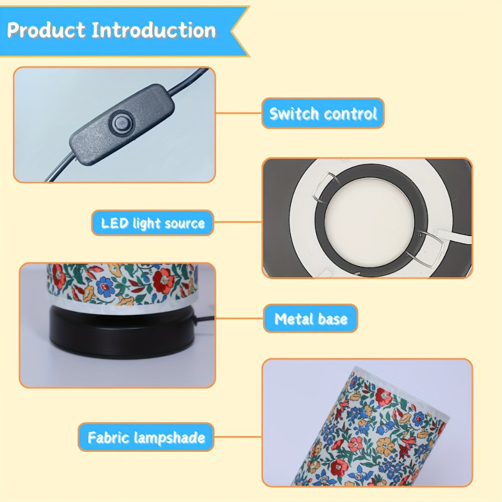 Botanical Floral Fabric Lighting Table Lamp