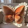 Butterfly pillow – Soft plush – Pink and beige – Versatile cushion for home, office, or bedroom