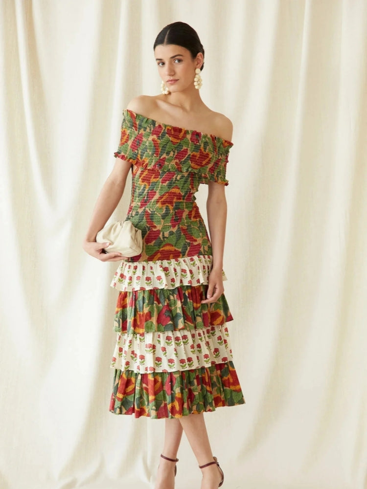 Multicolor May Midi Dress