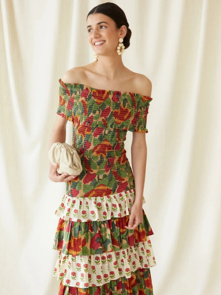 Multicolor May Midi Dress