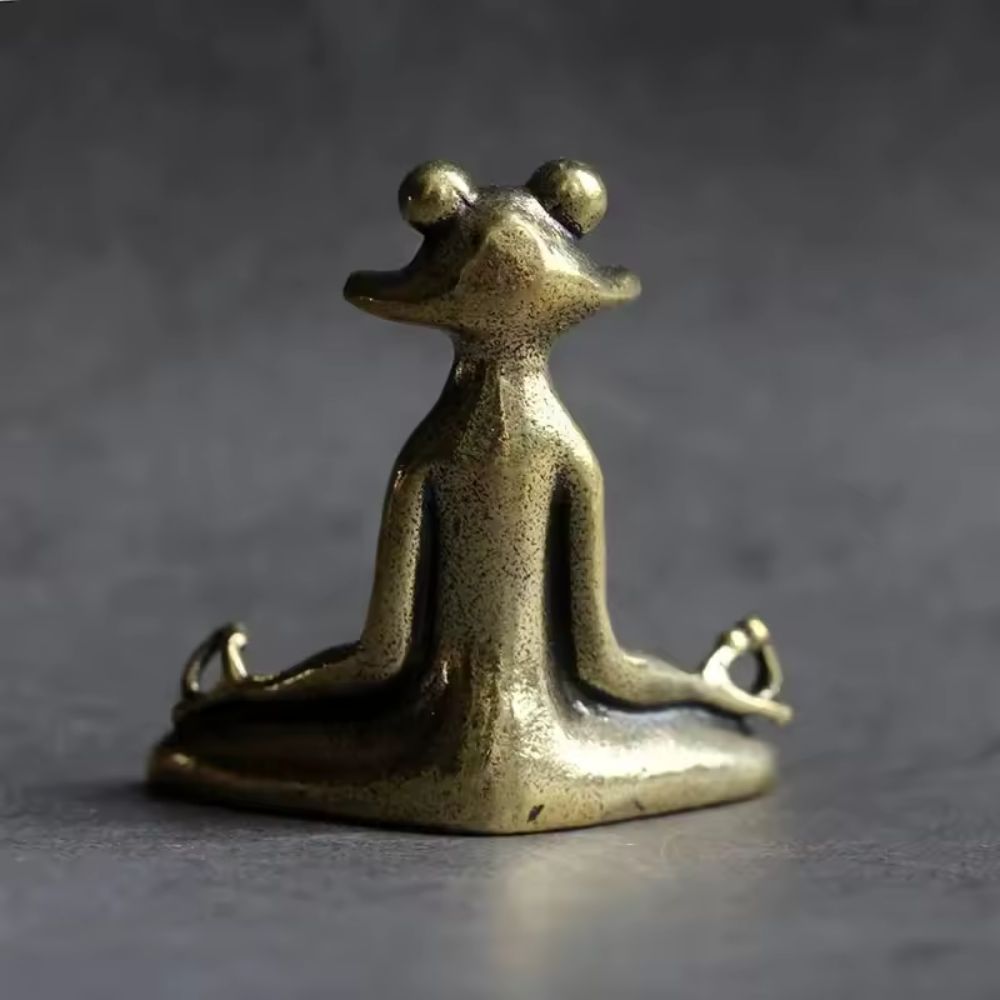 Calm Lotus Frog Miniature Figurine