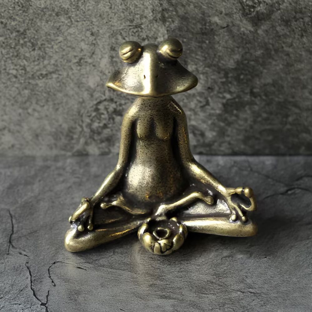 Calm Lotus Frog Miniature Figurine