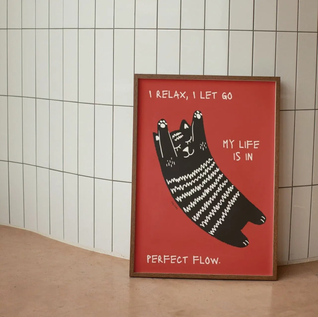 Canvas prints  – Playful cat design – Unique wall art for home or café décor