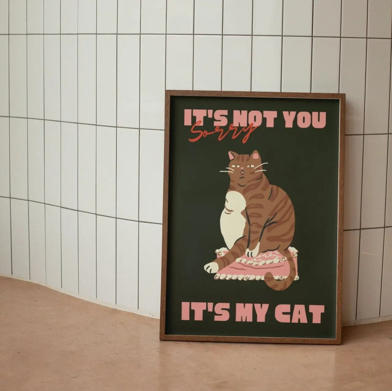 Canvas prints  – Playful cat design – Unique wall art for home or café décor