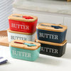 Ceramic butter dish – Bamboo lid – Stylish kitchen accessory