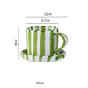 Ceramic coffee cup set – Handpainted porcelain – French retro style – Perfect for home or office