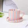 Ceramic coffee cup set – Handpainted porcelain – French retro style – Perfect for home or office