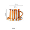 Ceramic coffee cup set – Handpainted porcelain – French retro style – Perfect for home or office