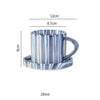 Ceramic coffee cup set – Handpainted porcelain – French retro style – Perfect for home or office
