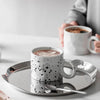 Ceramic coffee mug – Handmade porcelain – Scandinavian design – Unique ring handle – 15.2 fl oz