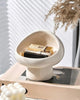 Ceramic holder – Glossy white – Chic mushroom design – Elegant home decor for keys and jewelry