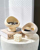 Ceramic holder – Glossy white – Chic mushroom design – Elegant home decor for keys and jewelry