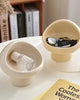 Ceramic holder – Glossy white – Chic mushroom design – Elegant home decor for keys and jewelry