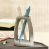 Ceramic holder – Premium material – Minimalist Nordic design – Versatile storage for bathroom or office – 3.1 x 3.1 x 4.5 in