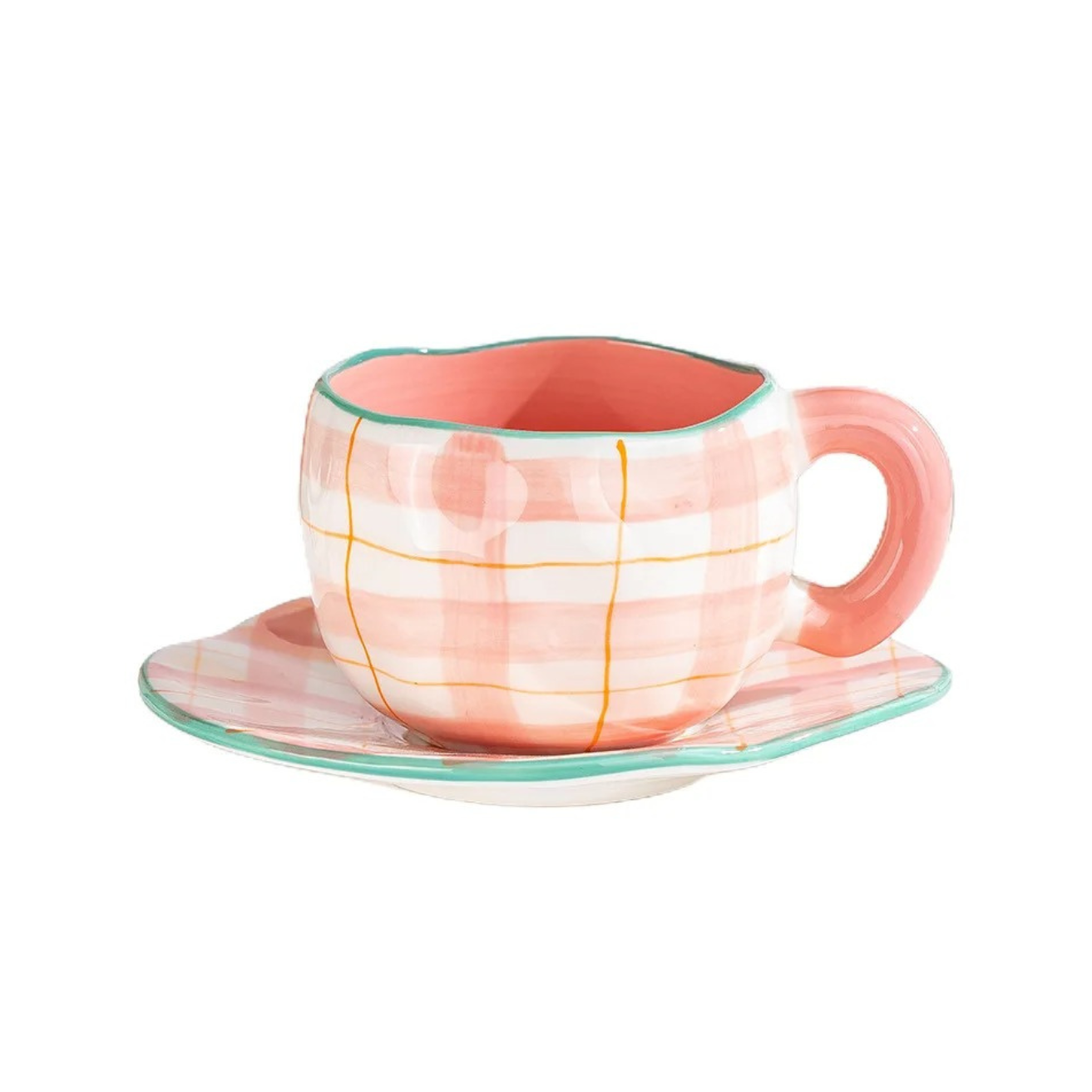Ceramic mug – Handmade and hand-painted – 250ml – Elegant pottery design for tea or coffee