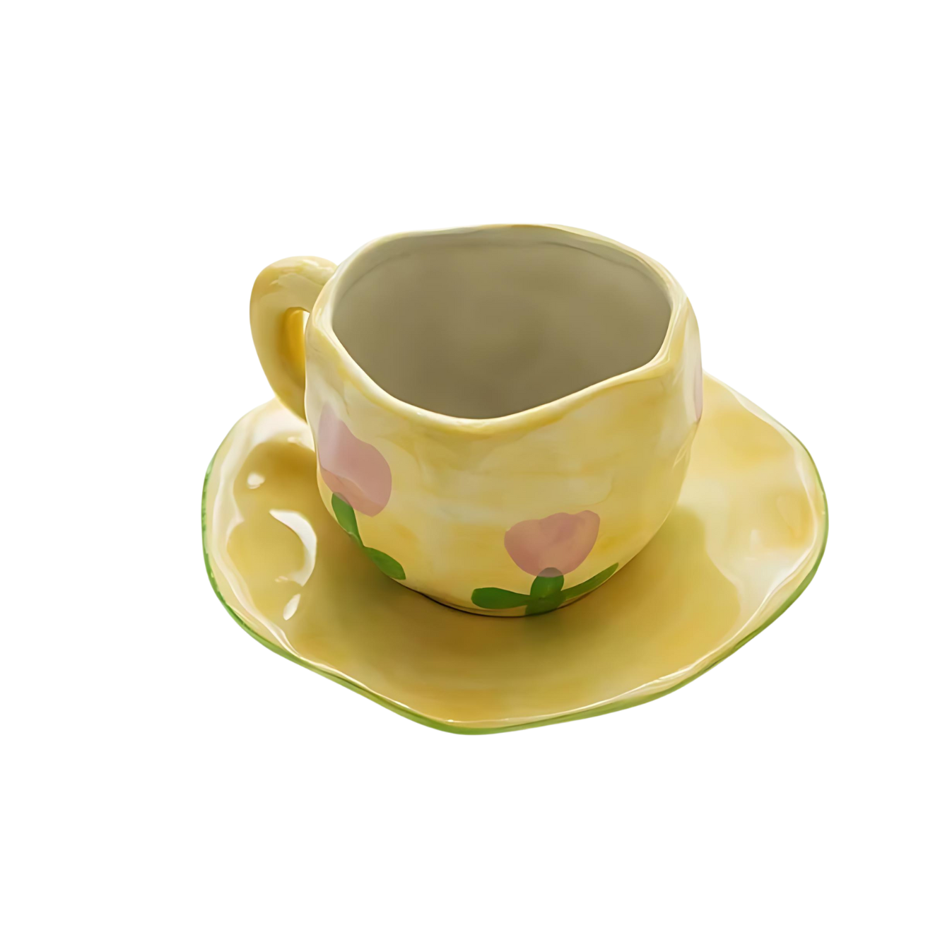 Ceramic mug – Handmade and hand-painted – 250ml – Elegant pottery design for tea or coffee