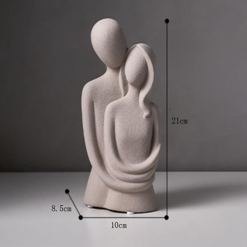 Ceramic statue – Modern abstract design – Elegant home decor – Symbol of eternal love – 8.3 x 3.9 x 3.3 in