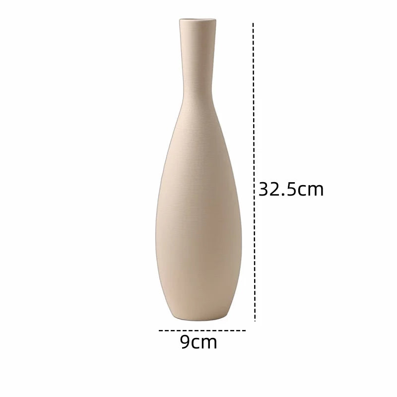 Ceramic vase – Nordic retro design – Elegant tabletop centerpiece for living room – 6.3 x 4.7 in