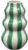 Ceramic vase – Red vertical stripes – Elegant decorative centerpiece