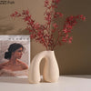 Ceramic vase – N-shape design – Elegant flower display for home decor – 10 x 4 x 6 in