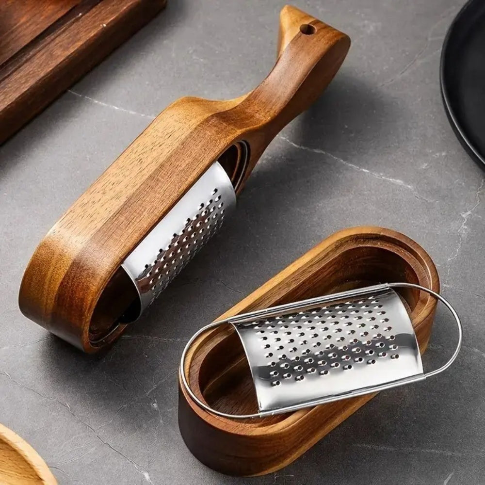 Cheese grater – Stainless steel – Acacia wood handle – Best cheese grater for effortless food prep