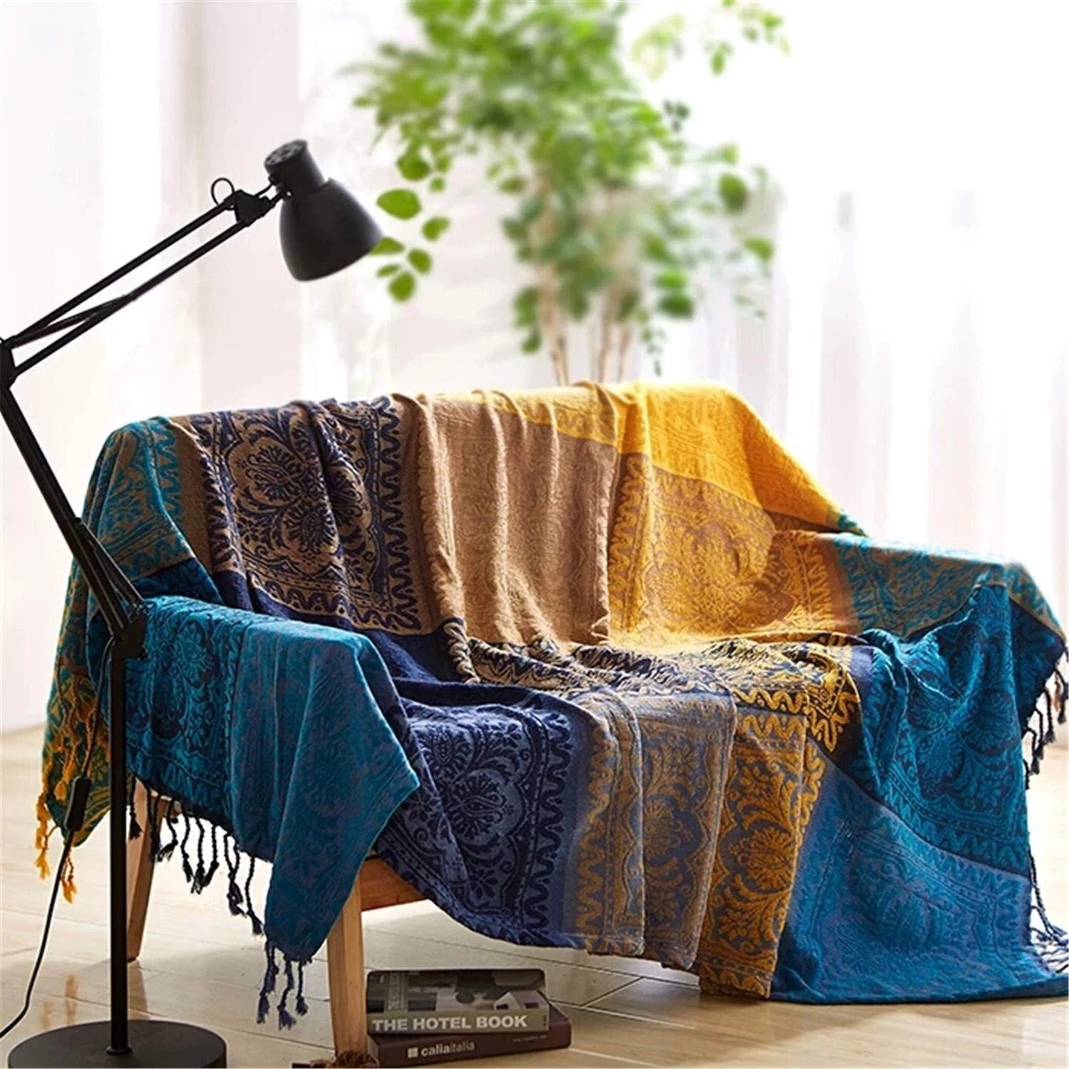 Chenille couch cover – Soft Moroccan design – Multi-functional throw blanket – Cozy home accessory