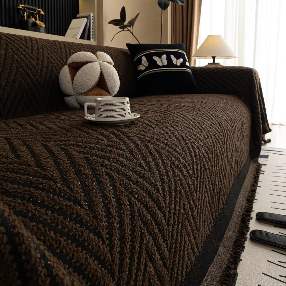 Chevron Herringbone Tassel Sofa Cover